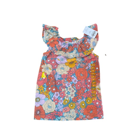 Carter's Other - Carters Toddler Girls 5T Floral Ruffle Neck Sleeveless Top Retro Flower NWT